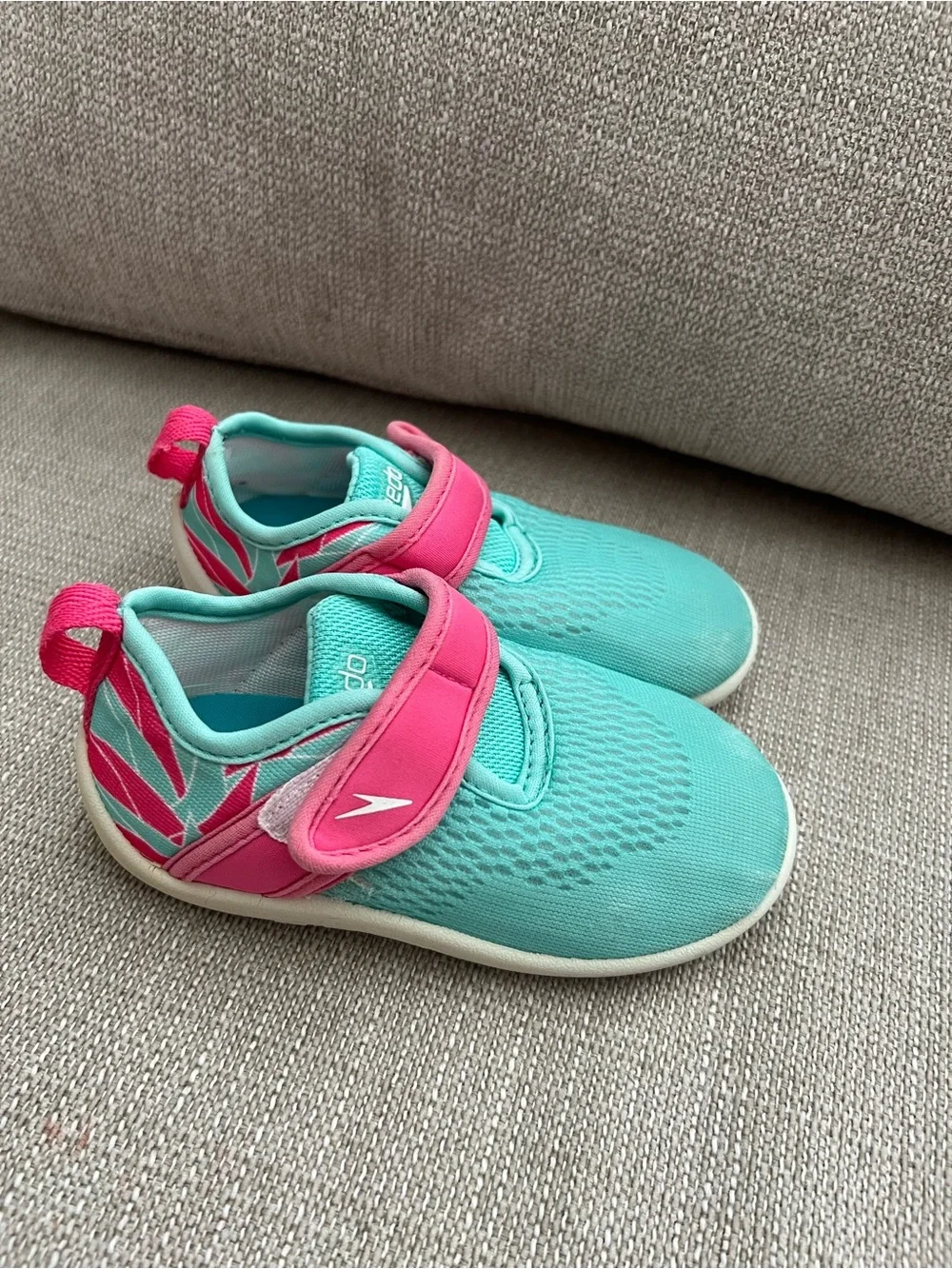 Speedo Kids Aqua and Coral Slip-On Water Shoes
